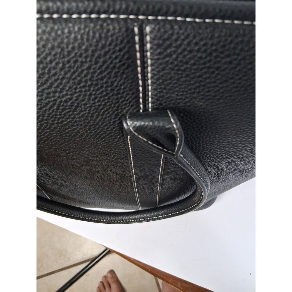 BMW Black Pebbled Genuine Leather Tote Bag - Ladies Top Handle Work & Laptop Bag - Picture 13 of 14